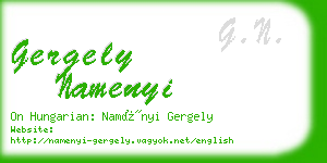 gergely namenyi business card